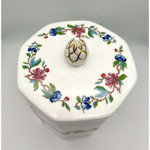 Vintage Aynsley Pembroke Biscuit Jar  Barrel Canister Candy Discontinued Octagon - Picture 4 of 8